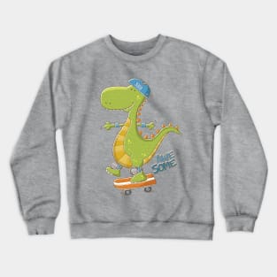 Dinosaur Skateboarding Crewneck Sweatshirt